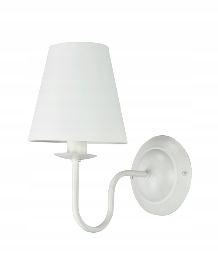 Zgrabny kinkiet biały klasyczny z abażurem GOLDSUN lampa ścienna