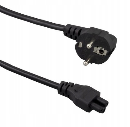 

Kabel zasilający 230V koniczynka do laptopa 1m