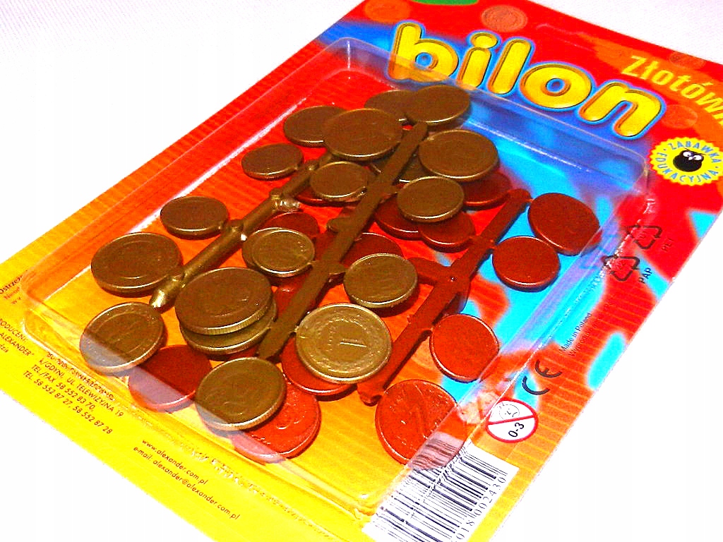 

Pieniążki zabawa w sklep Pieniądze Monety Bilon