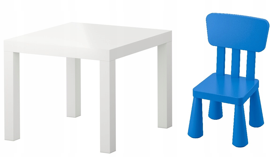 IKEA ZESTAW STOLIK LACK + KRZESEŁKO MAMMUT niebies