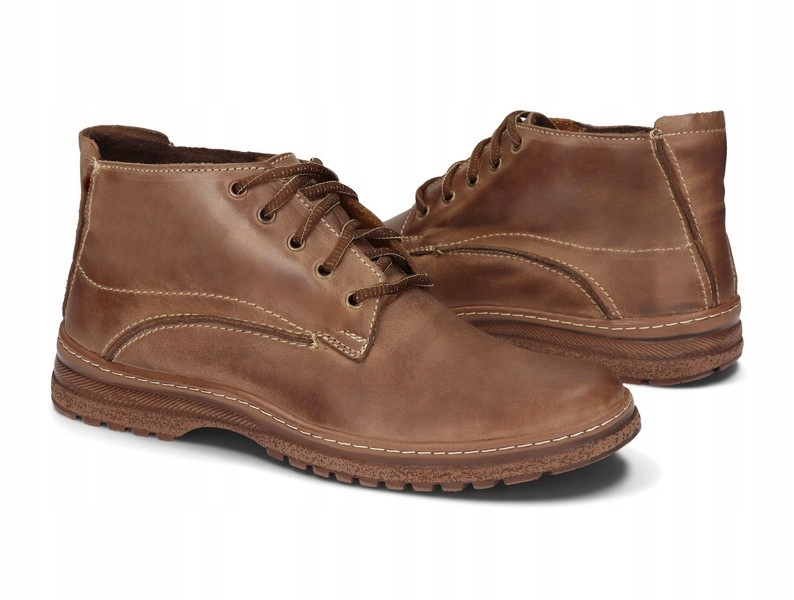 BUTY OCIEPLONE POLSKIE SKÓRA TRAPER 417 CZ 42 Model TRZEWIK