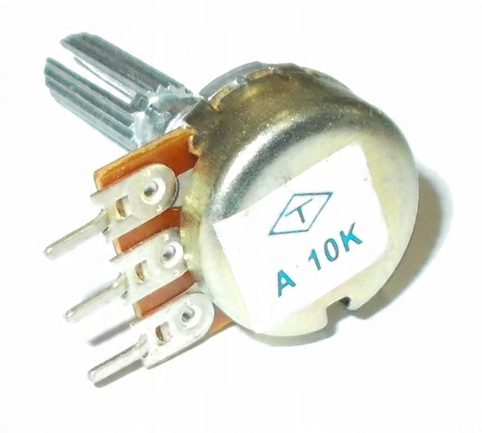 

Potencjometr Obrotowy 10k A10k oś 25 5szt=5zł 3822