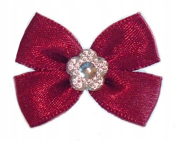 

Mini Kokardki Z Oczkiem Na Gumkach *** Bordowe