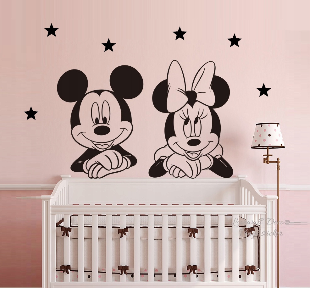 Naklejka ścienna na ścianę Myszka Minnie i Mickey
