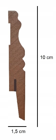 10 LISTWA PRZYPODŁOGOWA MDF Biała DEKORACYJNA 100 Wysokość 100 mm