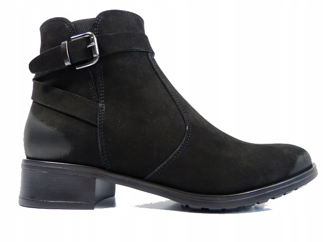 černý mat Nubukové kotníkové boty kožené Sala 37