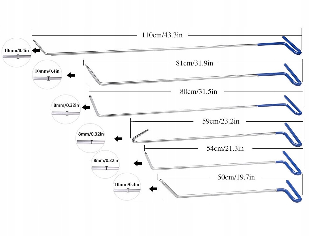 Zestaw puller PDR druty lance usuwanie wgniecen Mark Super PDR