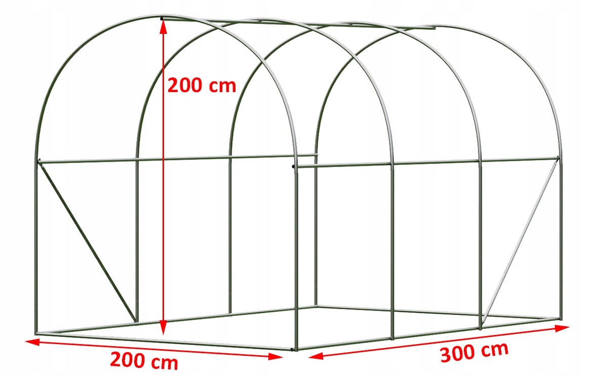 TUNEL FOLIOWY FOLIAK SZKLARNIA NA POMIDORY 2x3 Kolor zielony