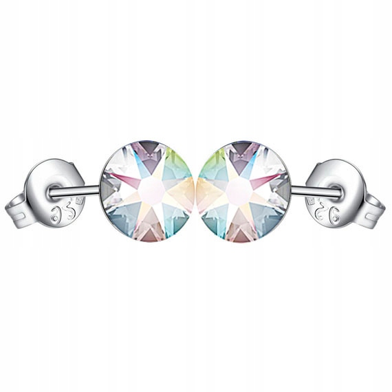 

Kolczyki Okrągły Kamień Cyrkonia Swarovski 6mm 925