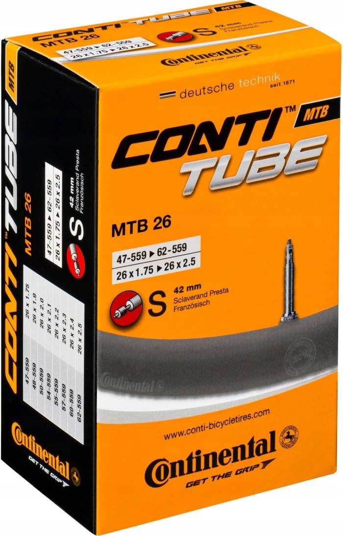 

Dętka Mtb Continental 26 x 1.75 - 2.5 Presta 42mm