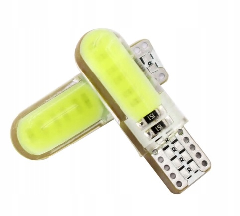 

Żarówka Cob 2 diody Led W5W T10 postojówki Silikon