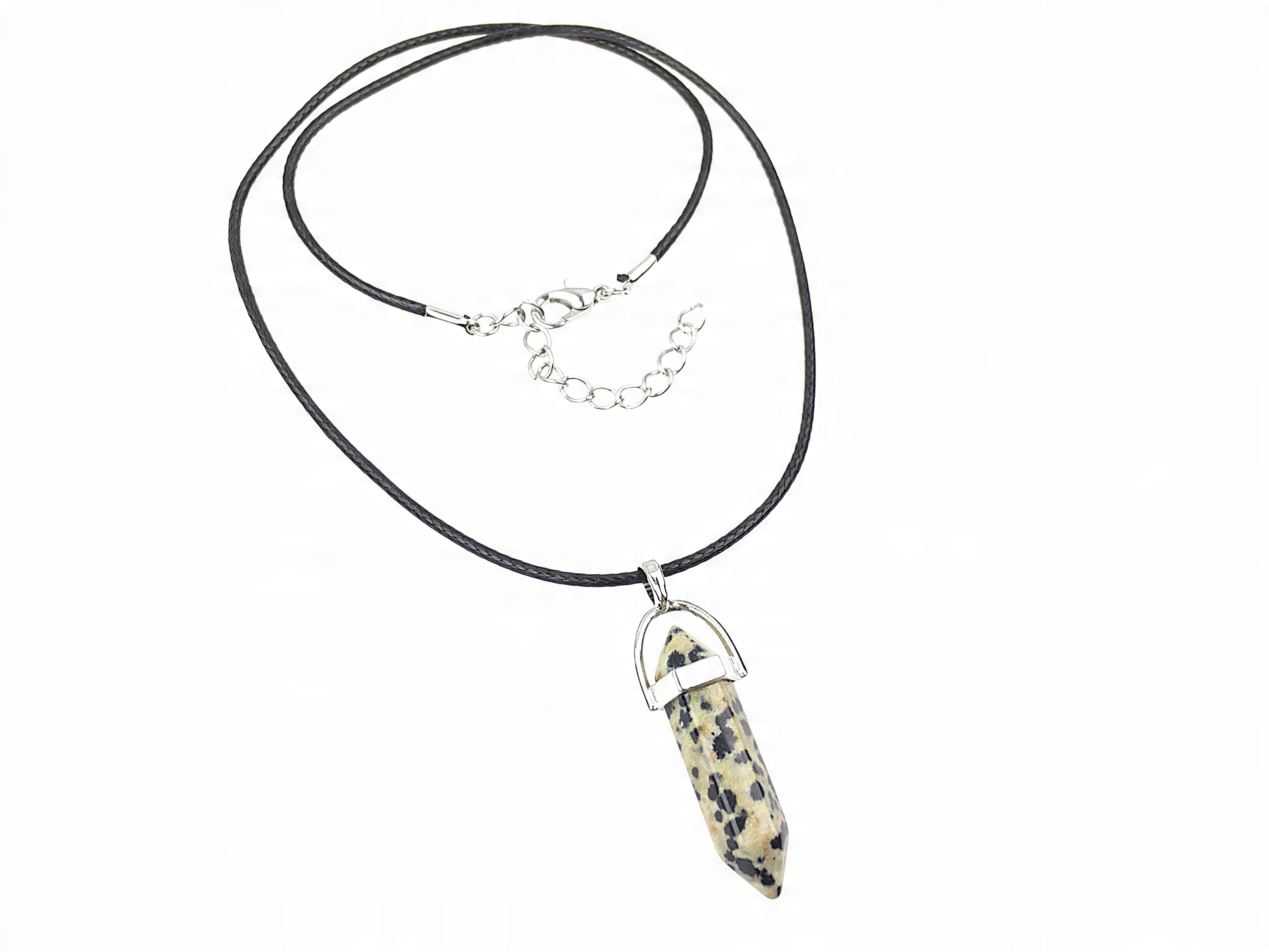 

wisior amulet jaspis dalmatyńczyk + linka gratis