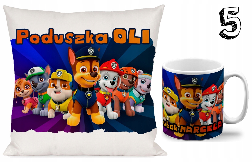 ZESTAW KUBEK + PODUSZKA 40x40 PSI PATROL + IMIĘ 10 Rodzaj inny