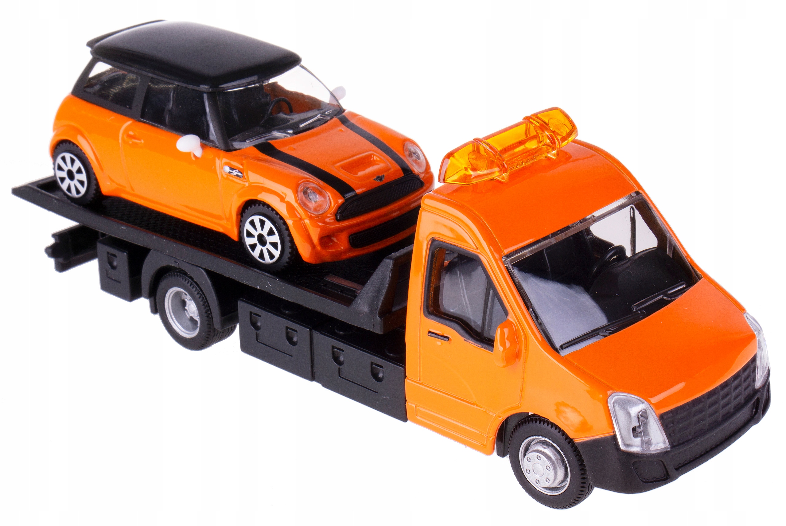 

Auto Laweta Mini Cooper S Bburago 1:43 Pomarańcz