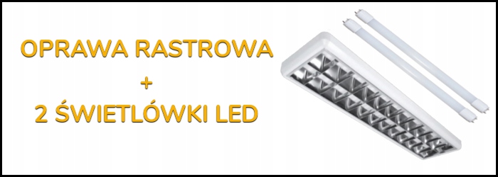 OPRAWA RASTROWA 120cm ZESTAW + 2 ŚWIETLÓWKI 4000K Kod producenta RSTR01 N2L18L100K401
