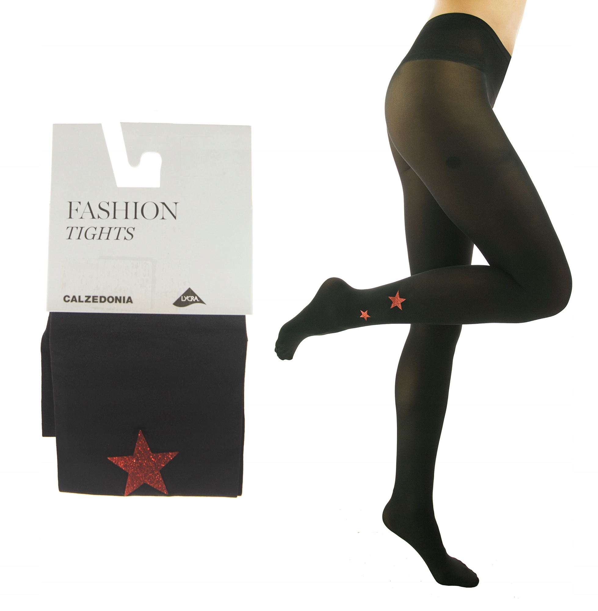 

Calzedonia rajstopy czarne gwiazdki 3/4 M/L