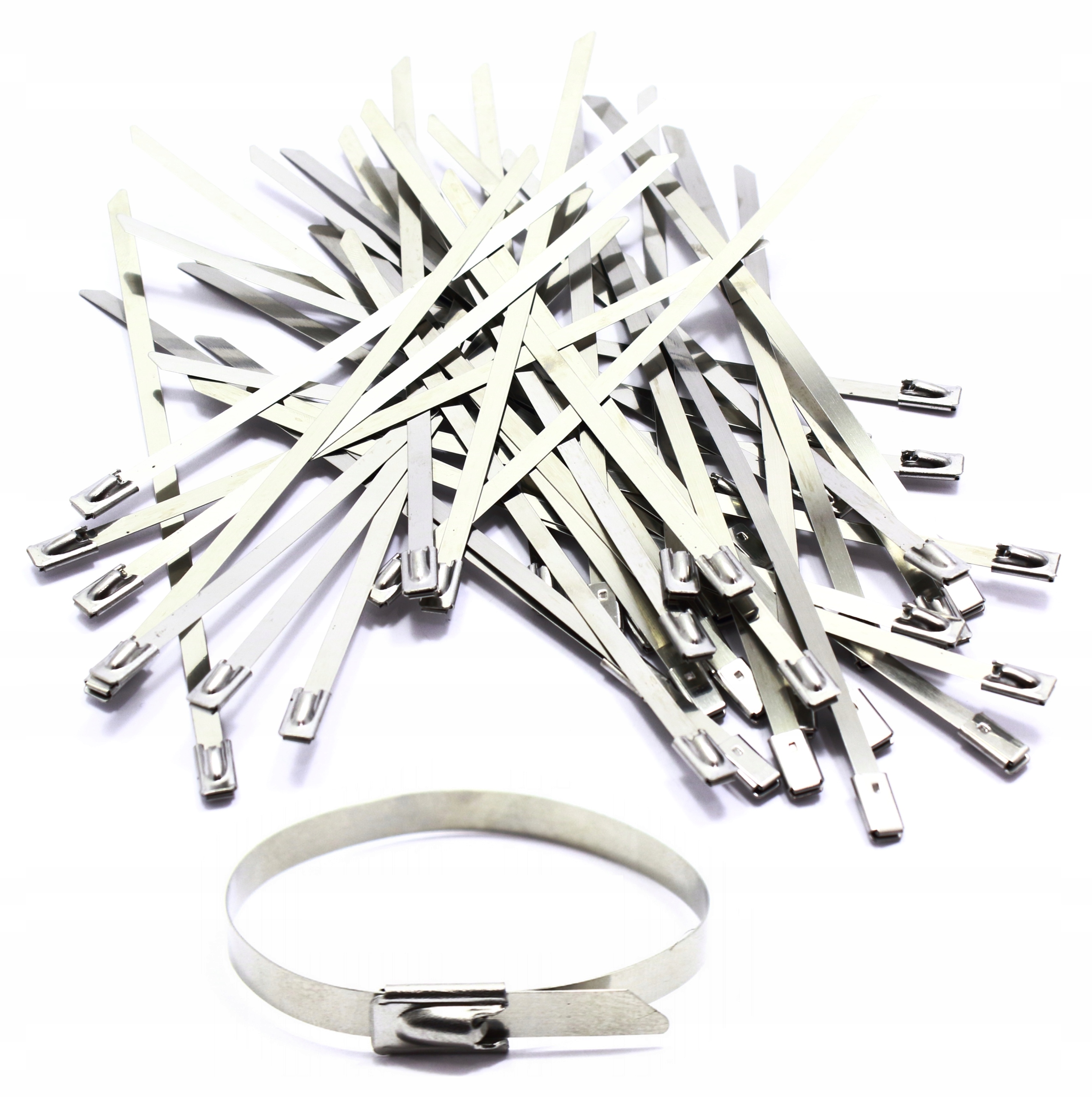 OPASKI ZACISKOWE TRYTKI METALOWE STALOWE 4,6 x 300 mocne 100szt OPASKA