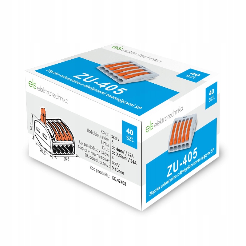 

Szybkozłączka Złączka Uniwersalna 5x0,08-4 BOX40