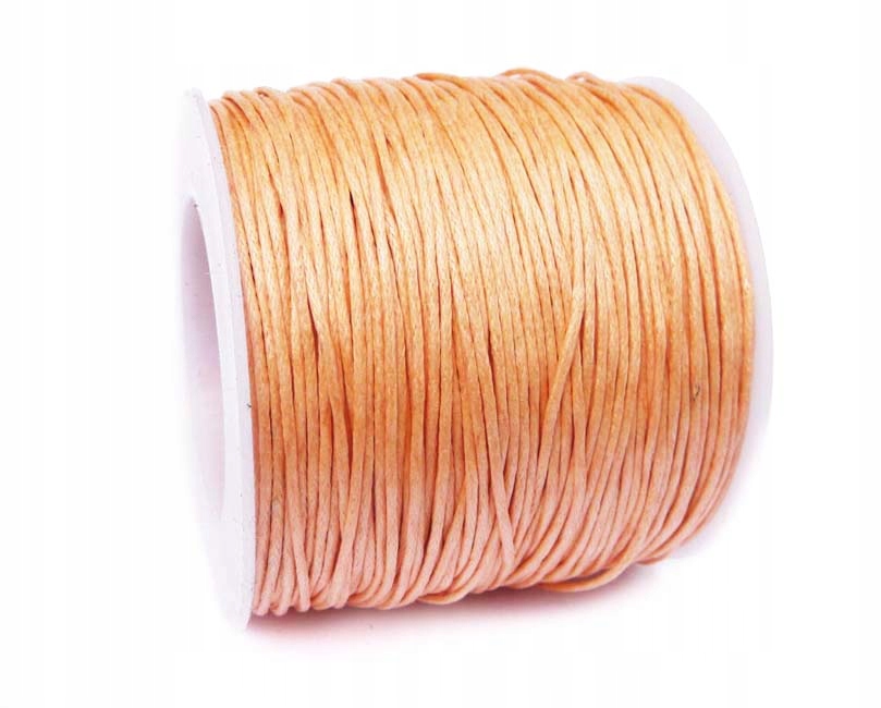 B06 1mm Sznurek bawełniany wosk 5m Brzoskwiniowy