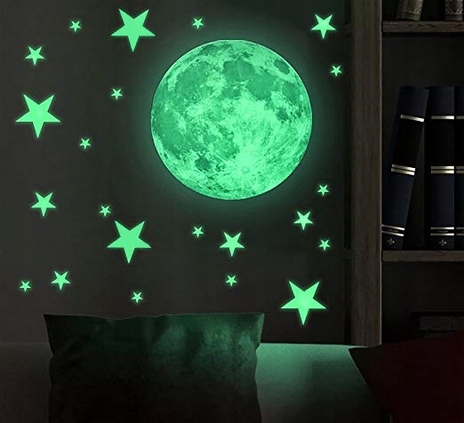 Nocne niebo fluorescencyjne | Księżyc + 50 Gwiazd Marka inna