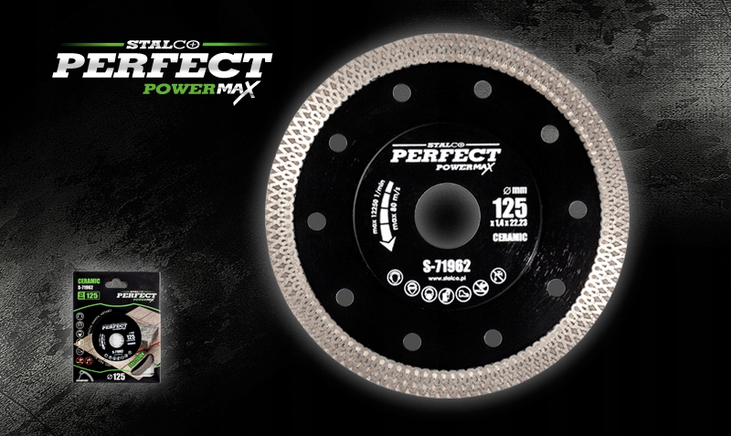 TARCZA DIAMENTOWA CERAMIKI Ø 125mm STALCO PERFECT Przeznaczenie do płytek
