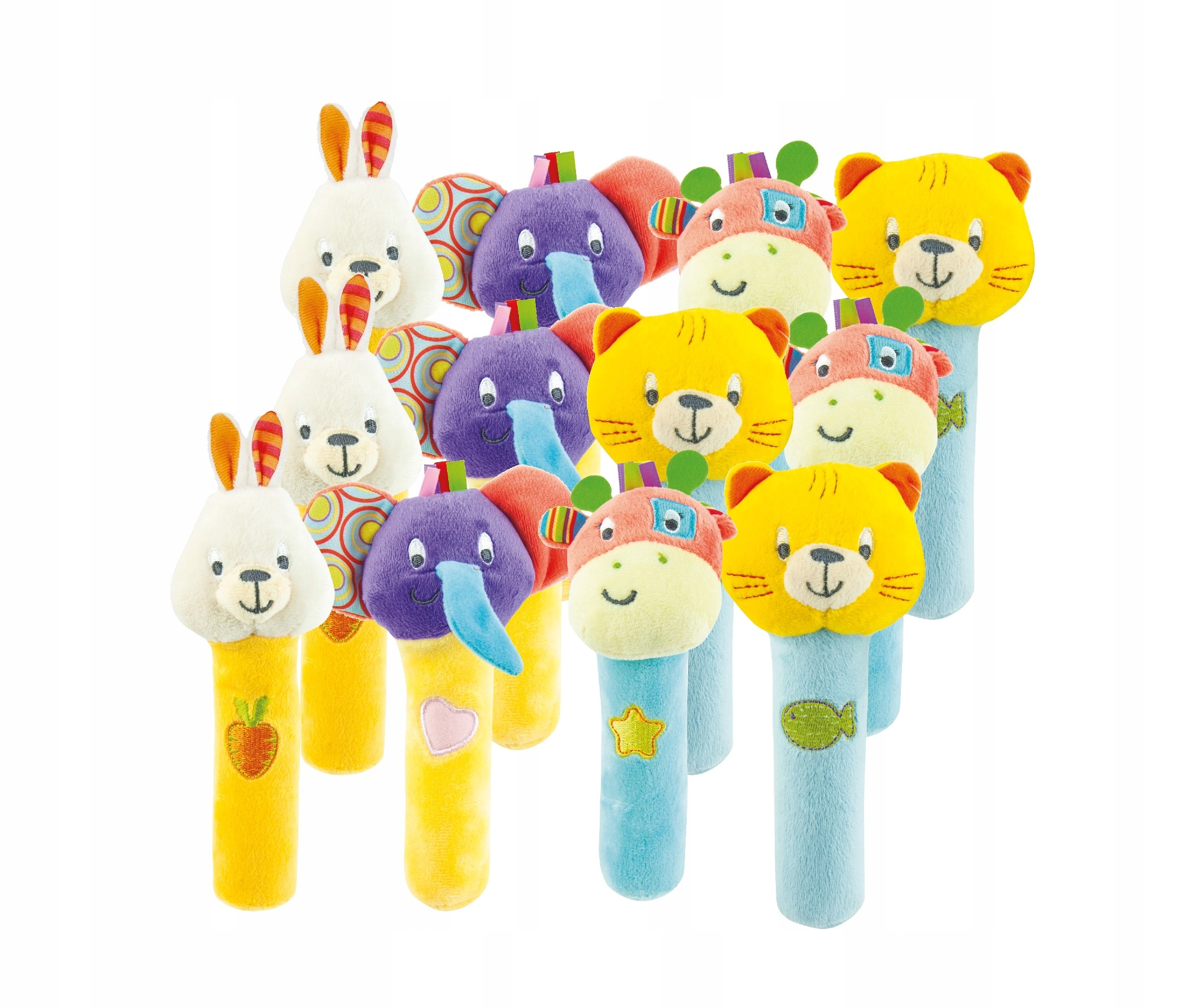 MIĘKKA GRZECHOTKA DLA DZIECI ZABAWKA PISZCZEK ZWIERZAKI SMILY PLAY 3m+