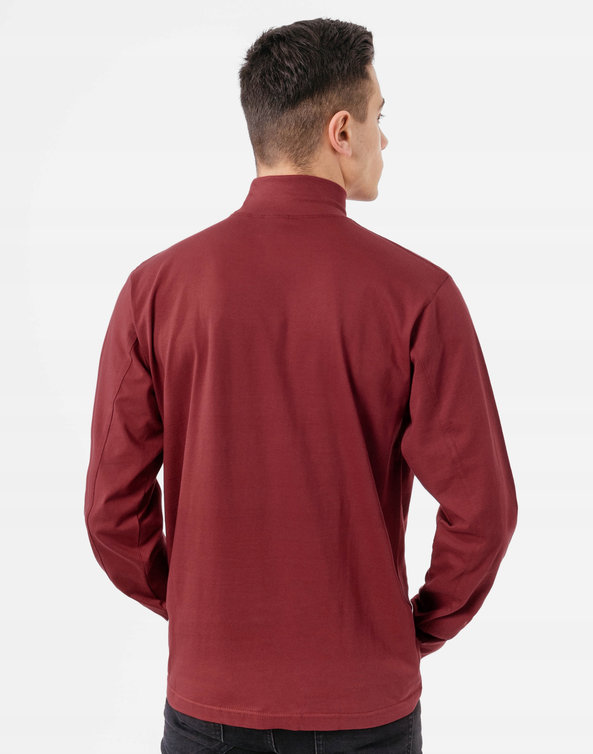 Półgolf męski cienki sweter golf ADAM L burgundowy Zapięcie brak