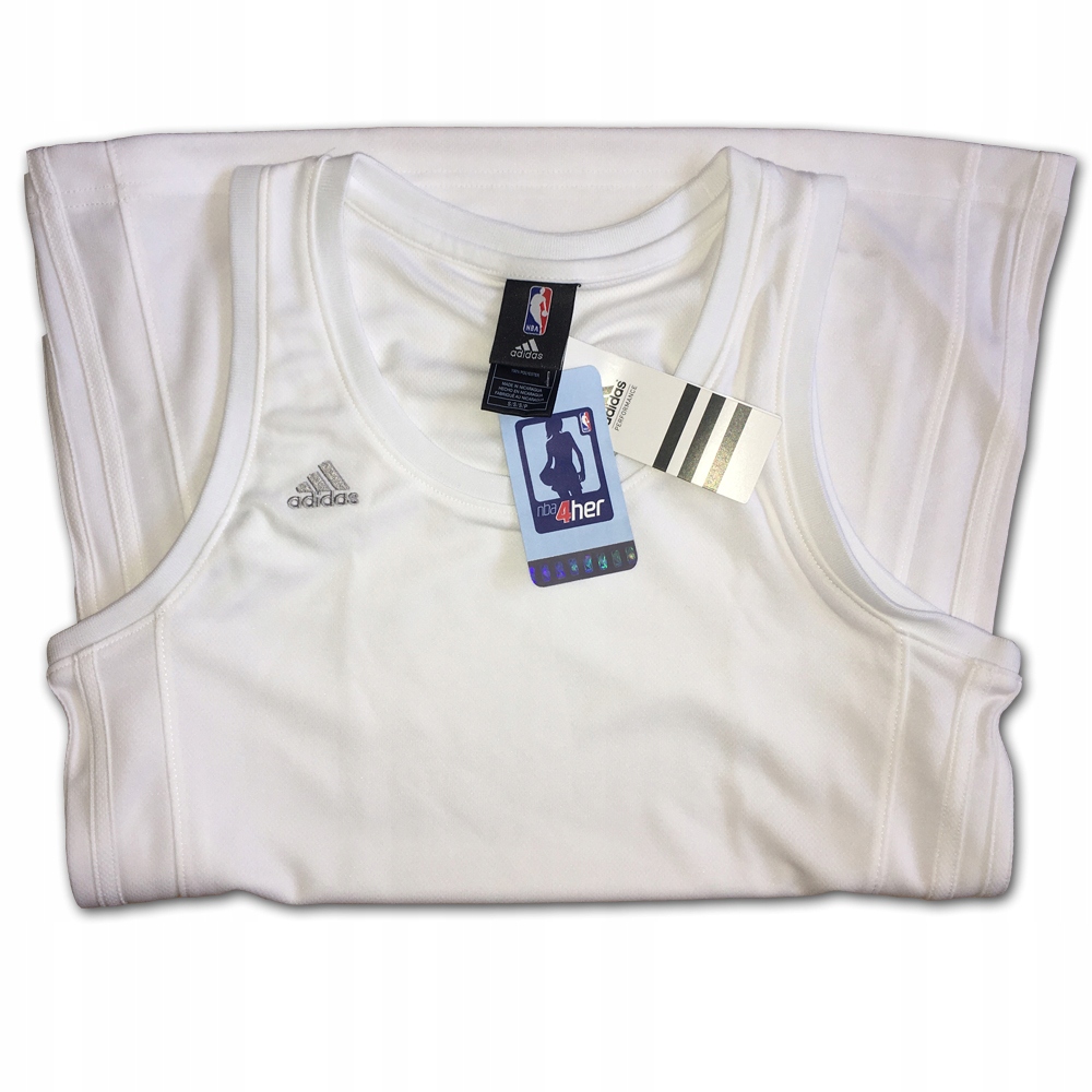 Biała koszulka damska NBA Official Adidas L Dekolt okrągły