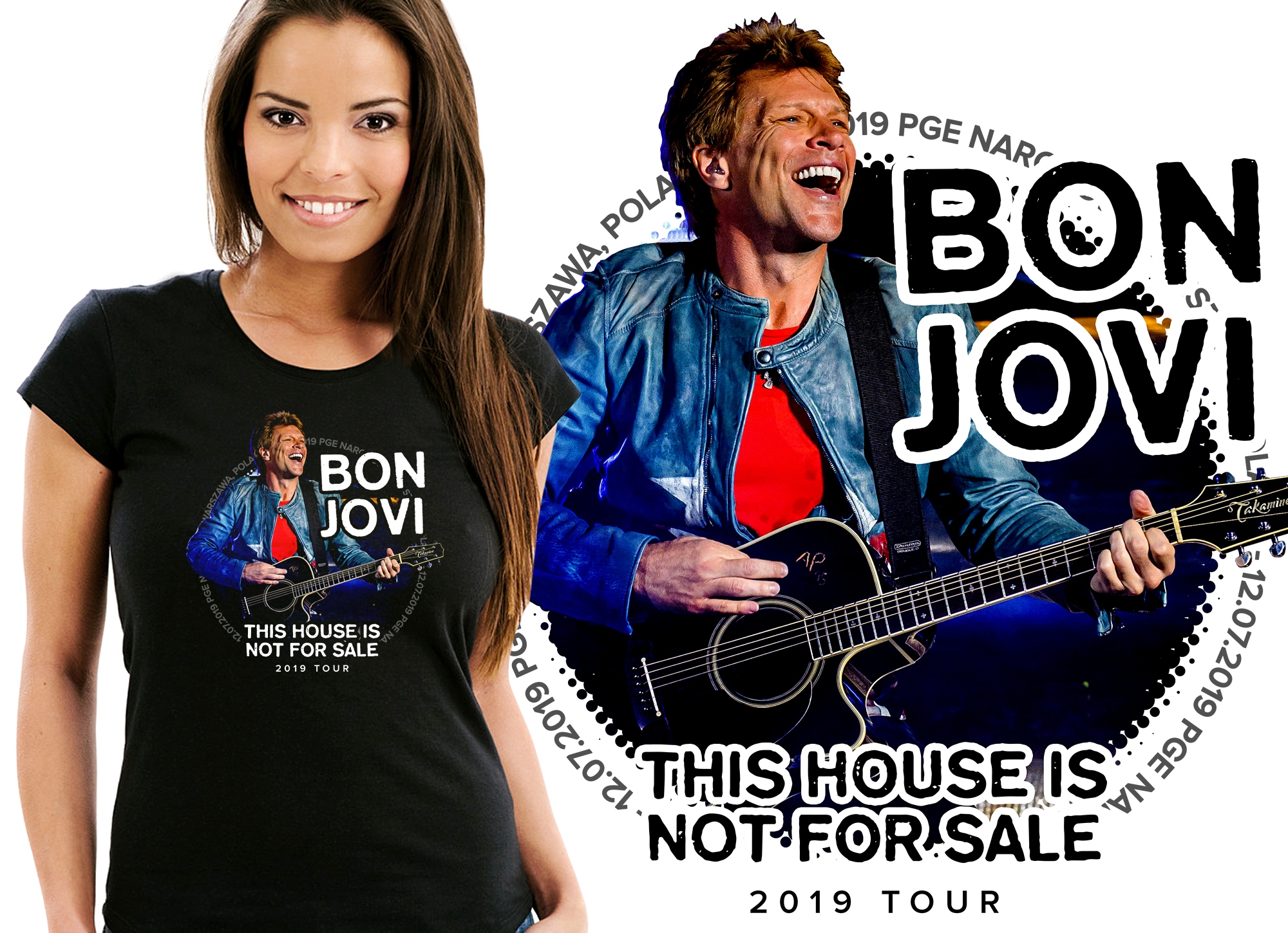 

Bon Jovi Tour 2019 Pge Warszawa Koszulka Damska XL