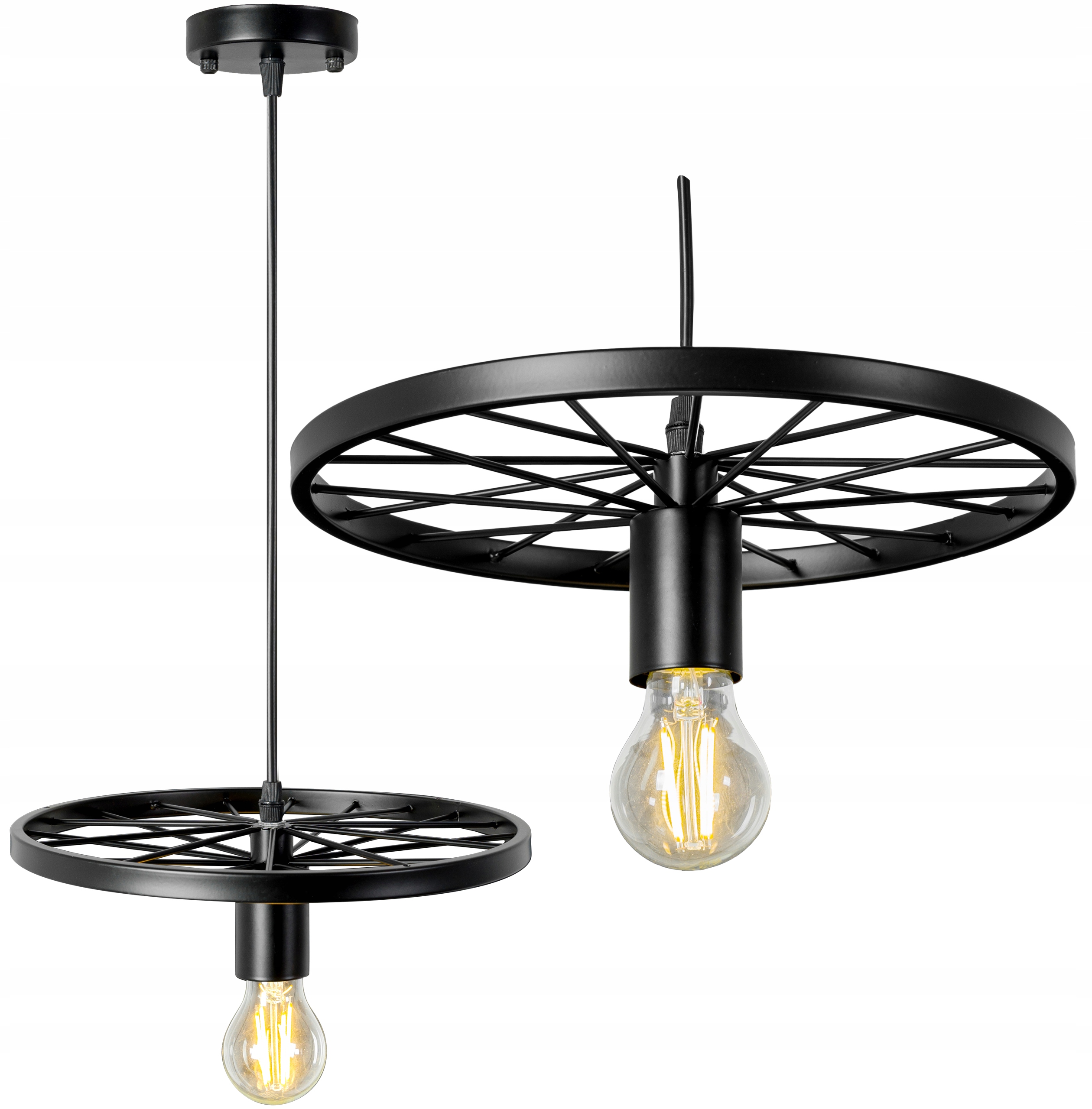 

Lampa Sufitowa Wisząca Retro Koło Loft Okrągła