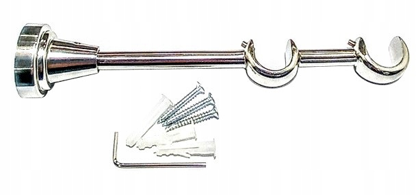 

Wspornik Podwójny Karnisza Fi19mm stal szlifowana