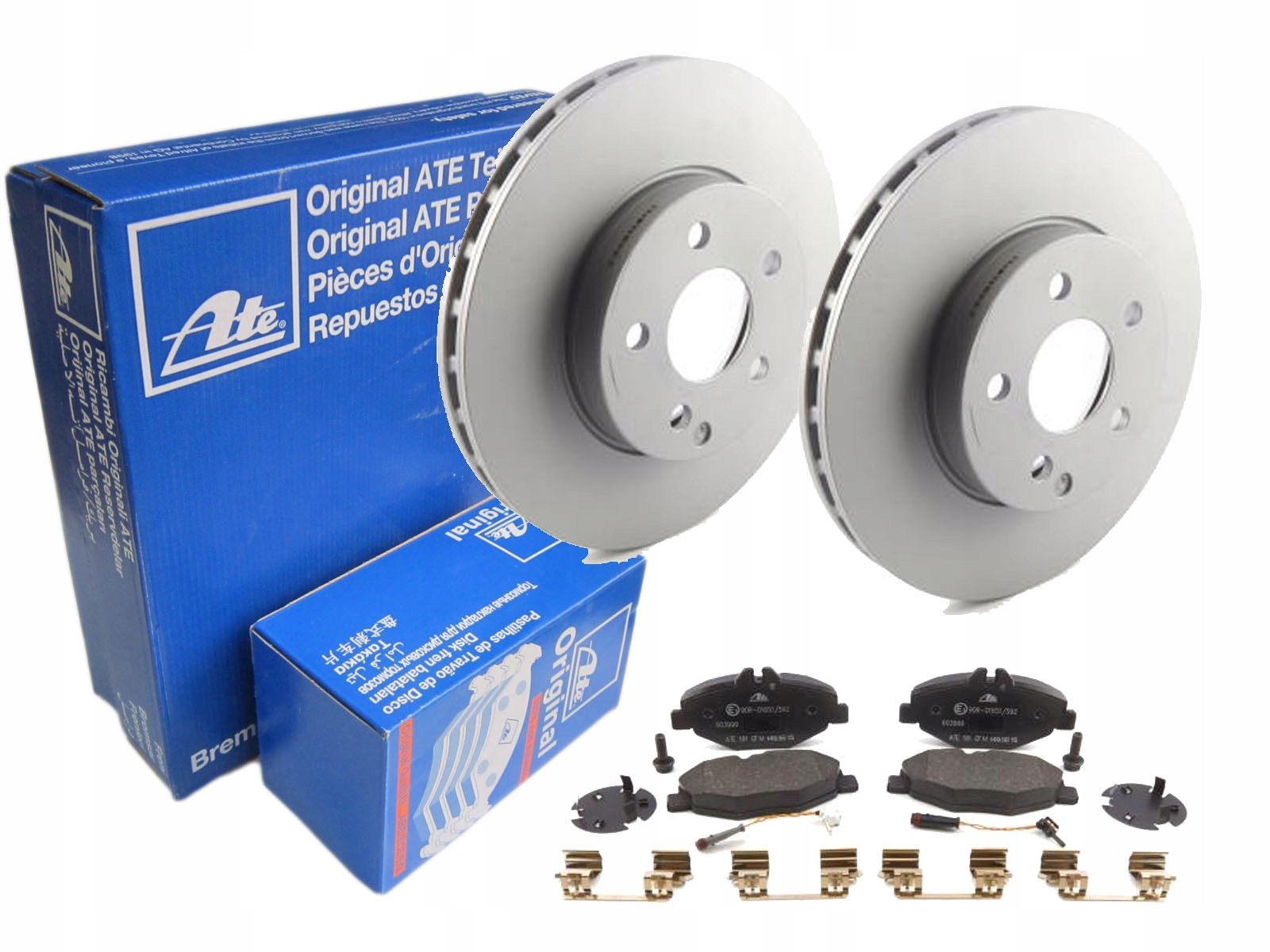 Диски + колодки ATE передние MERCEDES E W211 S211