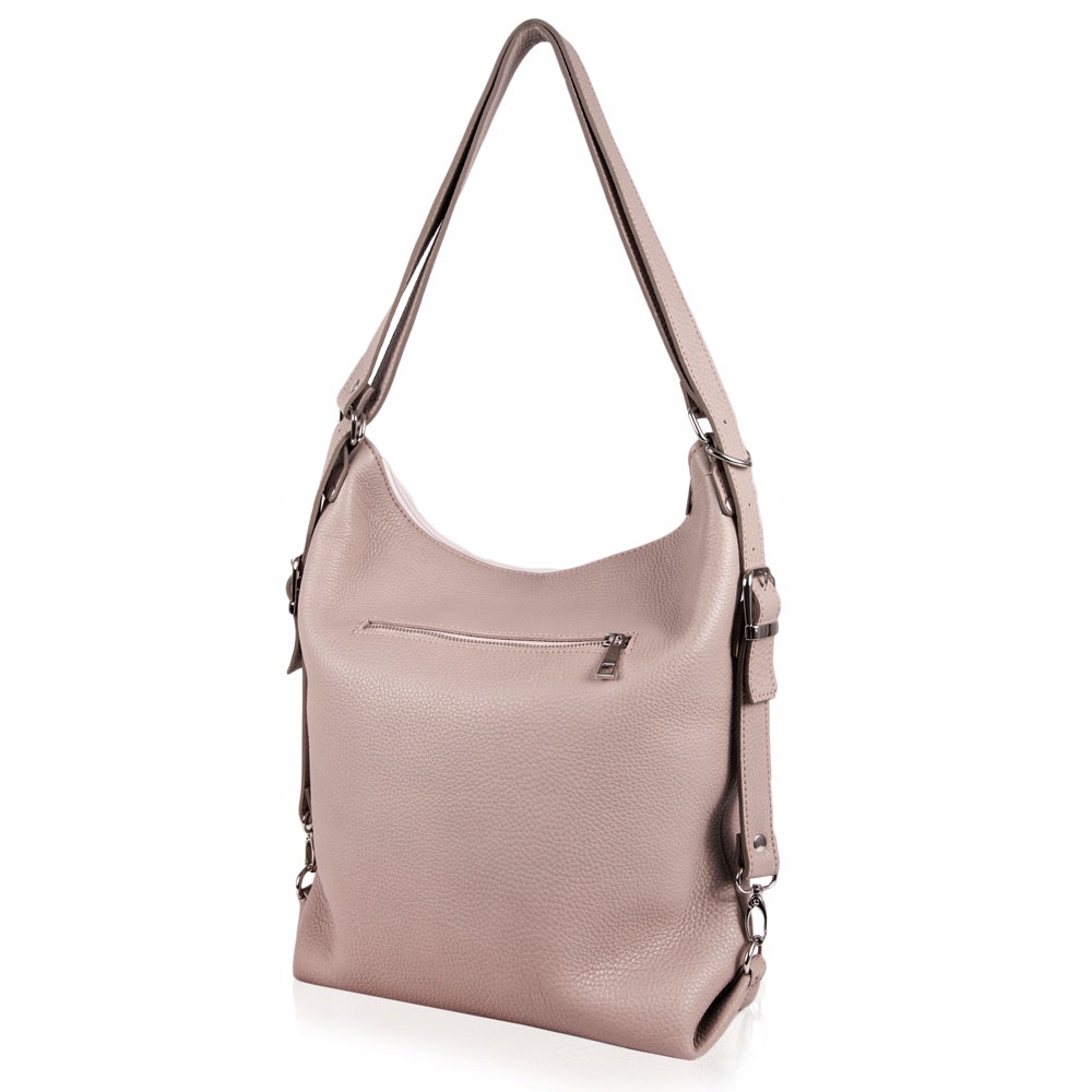 SKÓRZANA TOREBKA-PLECAK DAMSKA WŁOSKA SKÓRA RÓŻ2W1 Marka inna