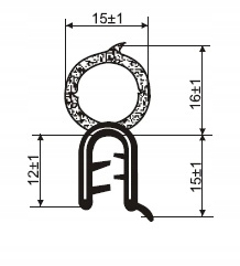 

Uszczelka zbrojona krawędziowa bagażnika T-11