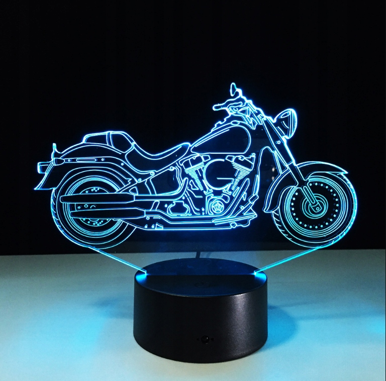 CHOPPER MOTOR MOTOCYKL Lampka Nocna 3D LED + PILOT Kolekcja Lampka 3D Led
