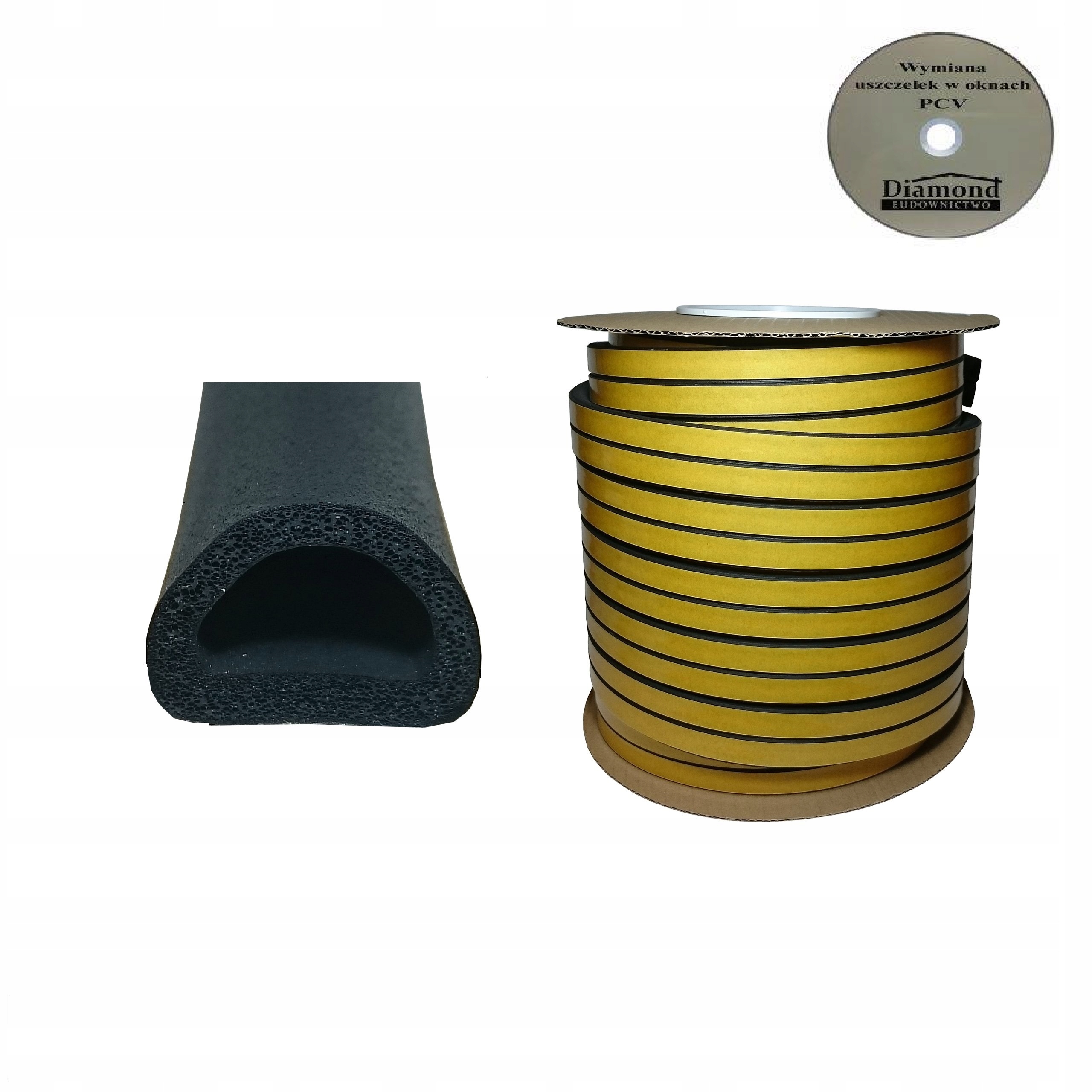 

Uszczelki samoprzylepne do bram drzwi 21x15mm 50m
