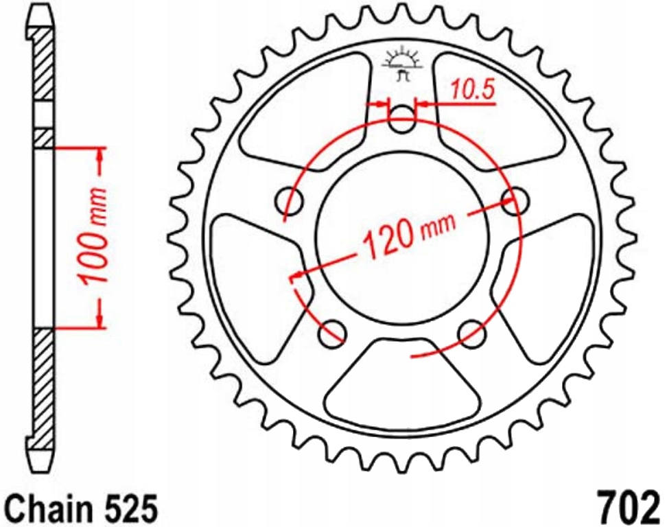 Zadní ozubené kolo Aprilia Caponord 1200 13-17 Nové