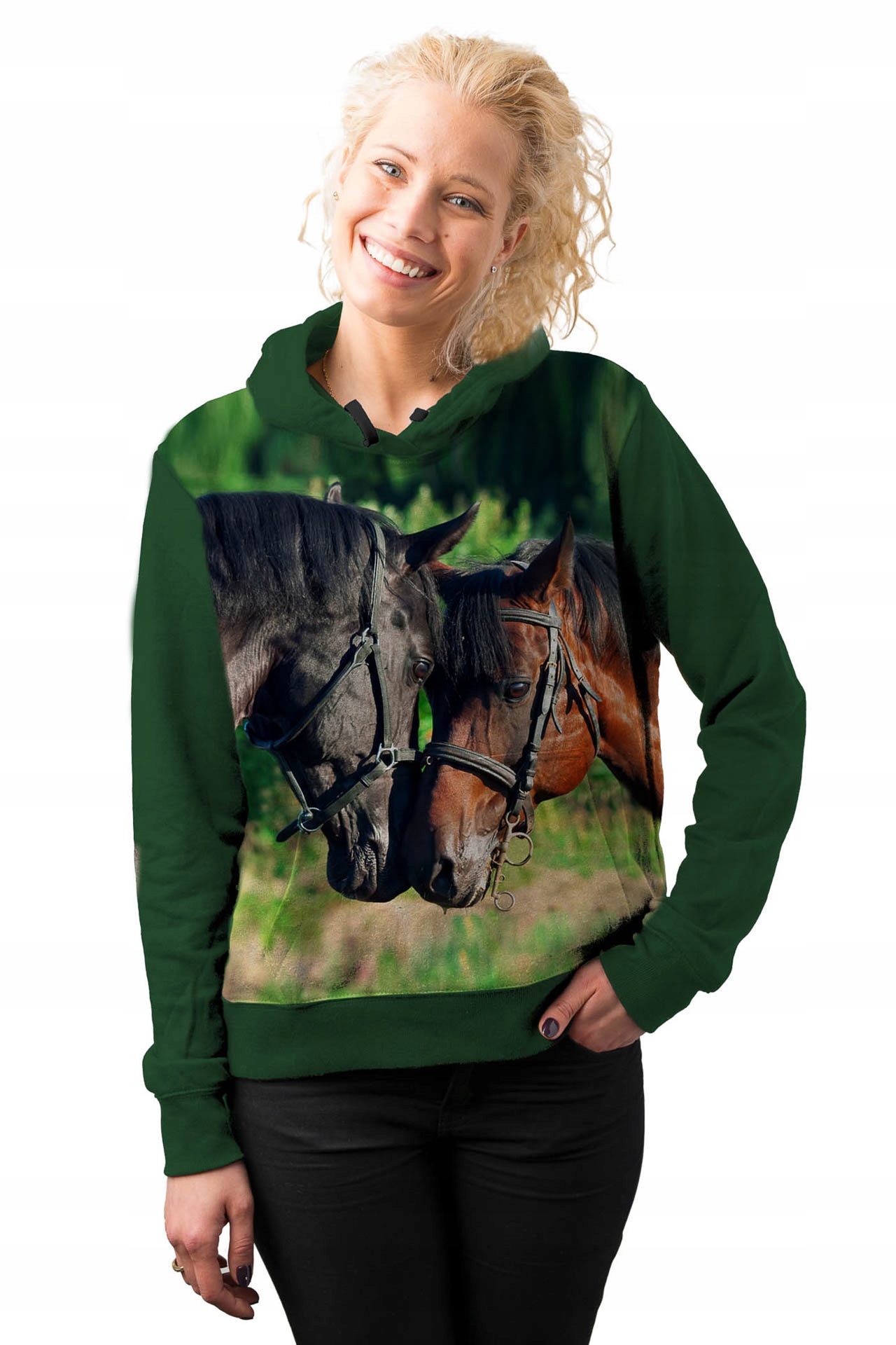 

Bluza Z Kapturem S Ogier I Klacz Nadruk 3D Yoga