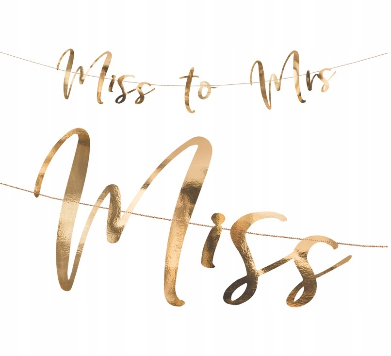 

Baner Miss To Mrs wieczór panieński różowe złoto