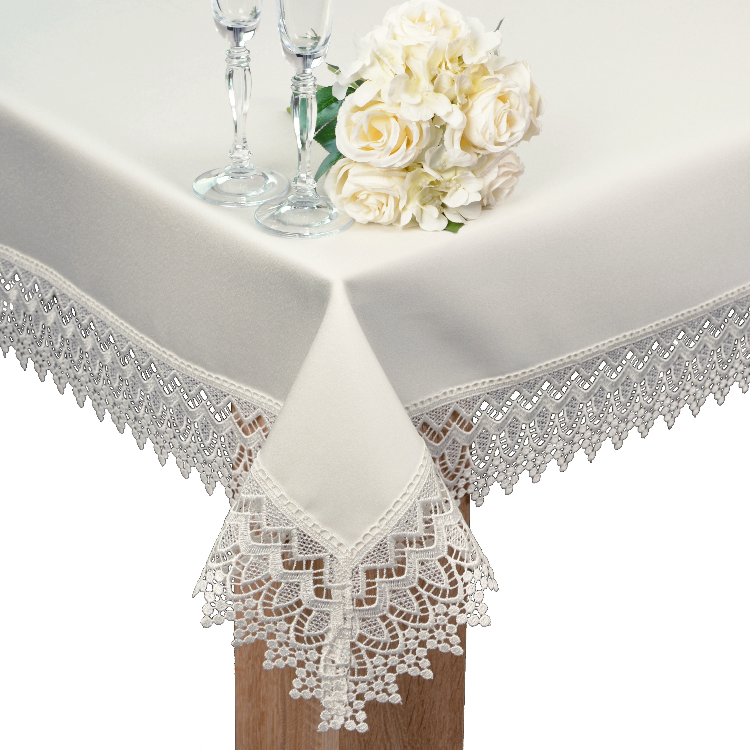 

gładki obrus plamoodporny Z Gipiurą 240x140 ekri