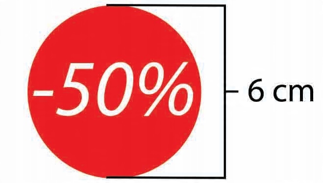 

Naklejki procent wlepki etykiety 6cm 500 szt