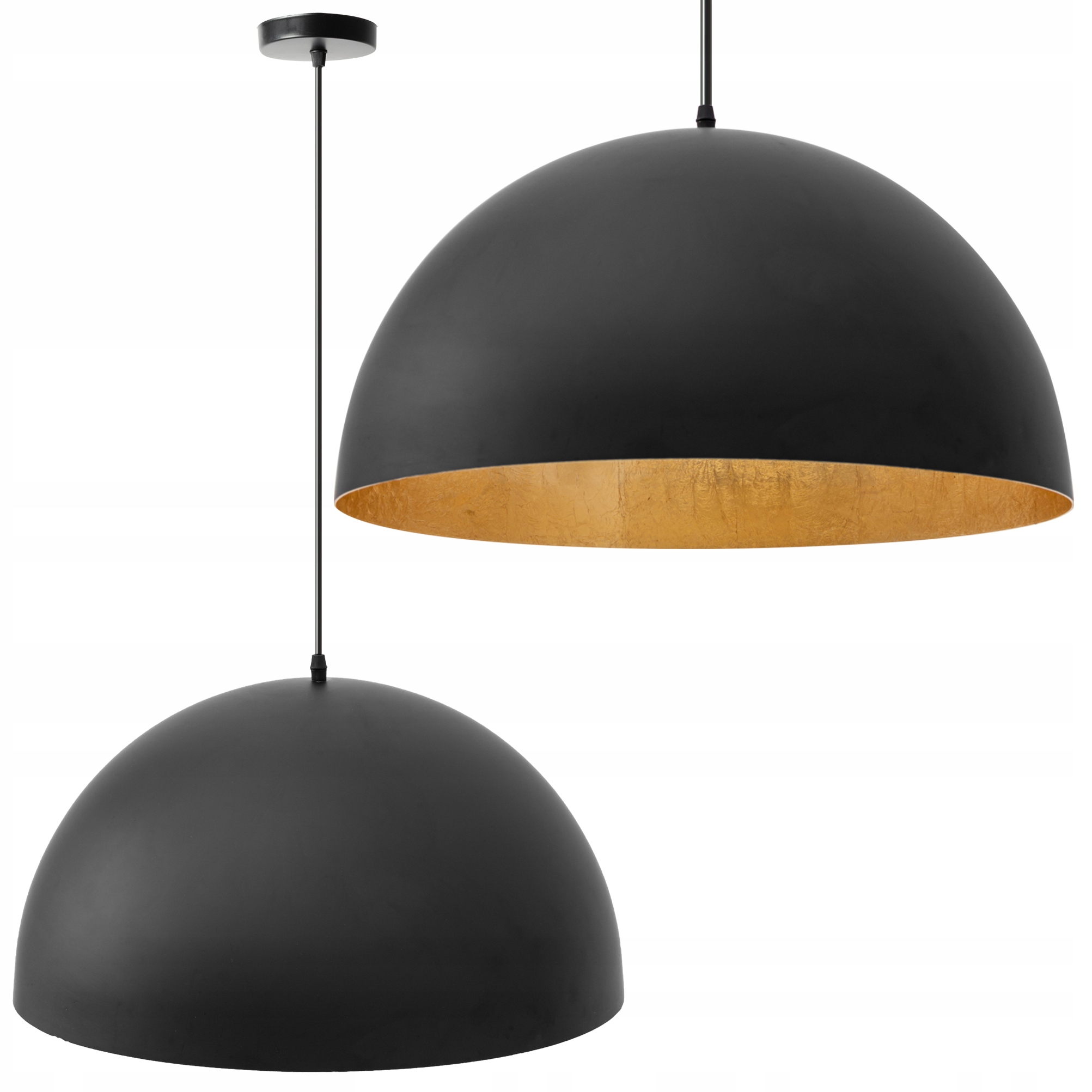 Závěsná Lampa Do Kuchyně, Černá, Zlatá, Loftová, Velká, Kulatá, Stínidlo APP379-1CP