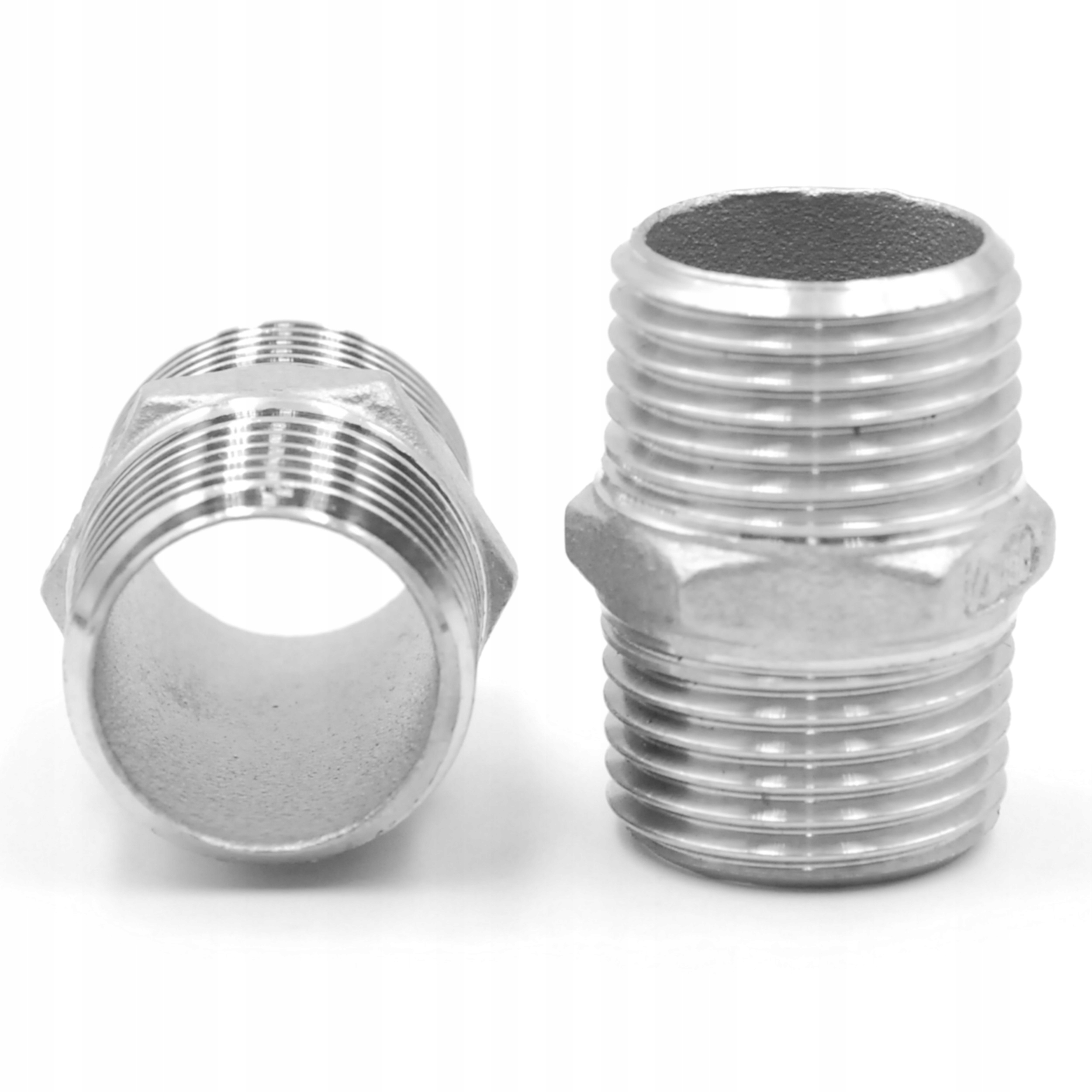 

3/8" Nypel Dwustronny z Nakrętką Nierdzewny