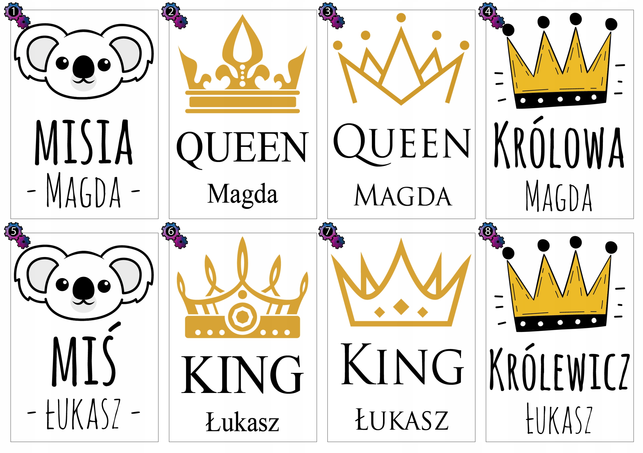 POSZEWKA na poduszkę IMIENNA Królowa KRÓL king Kod producenta 01