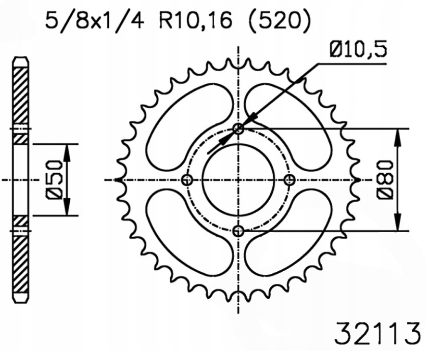 Zadní ozubené kolo Esjot 30-38Z Sym Quad Lander 250