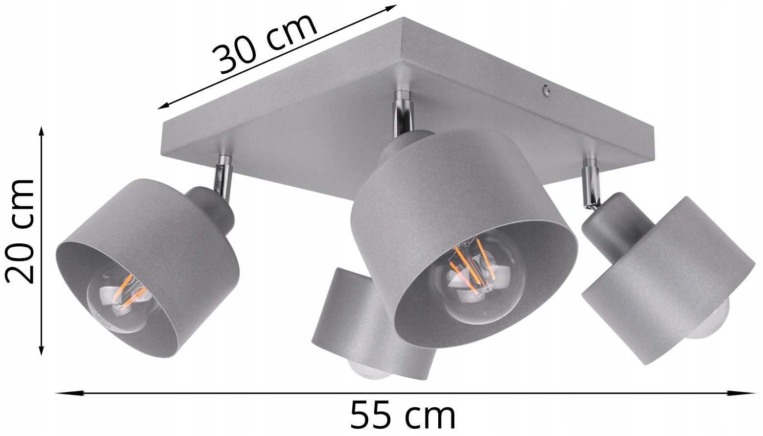 LAMPA WISZĄCA SUFITOWA ŻYRANDOL PLAFON METALOWA Kolor odcienie szarości i srebra