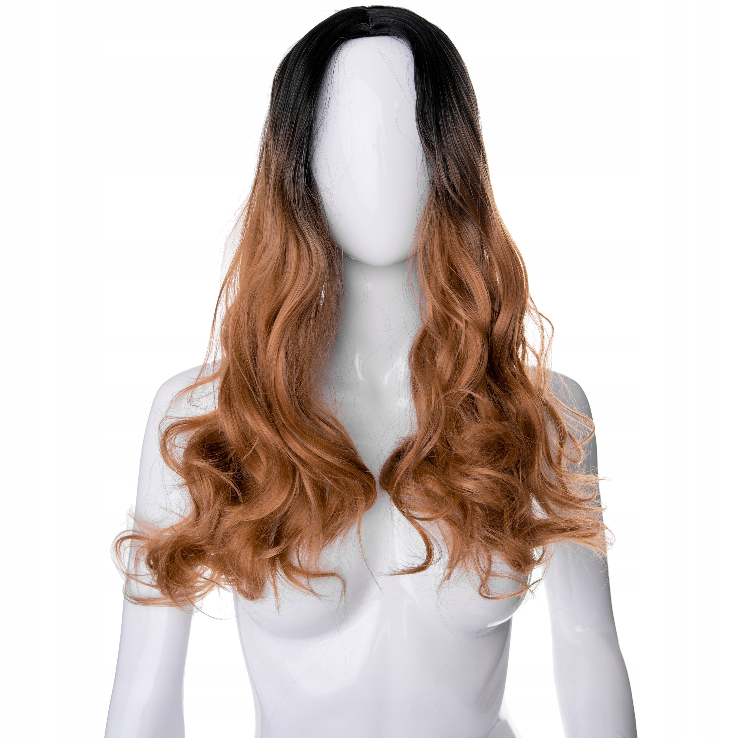 

Peruka Ombre Brązowa Brąz Szatynka Fale Loki 65cm