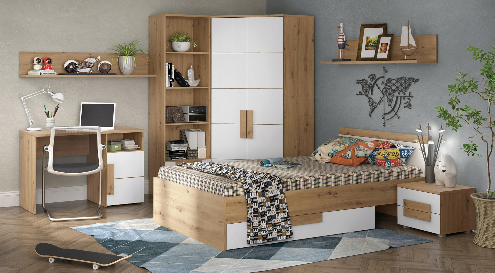 Łóżko ARKINA LBLL012,Artisan, FORTE,GRATISY, 24H Marka Forte