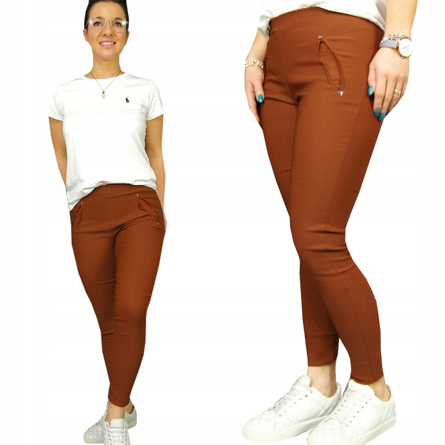 

Modne Spodnie legginsy Ćwieki Damskie Kolory, L