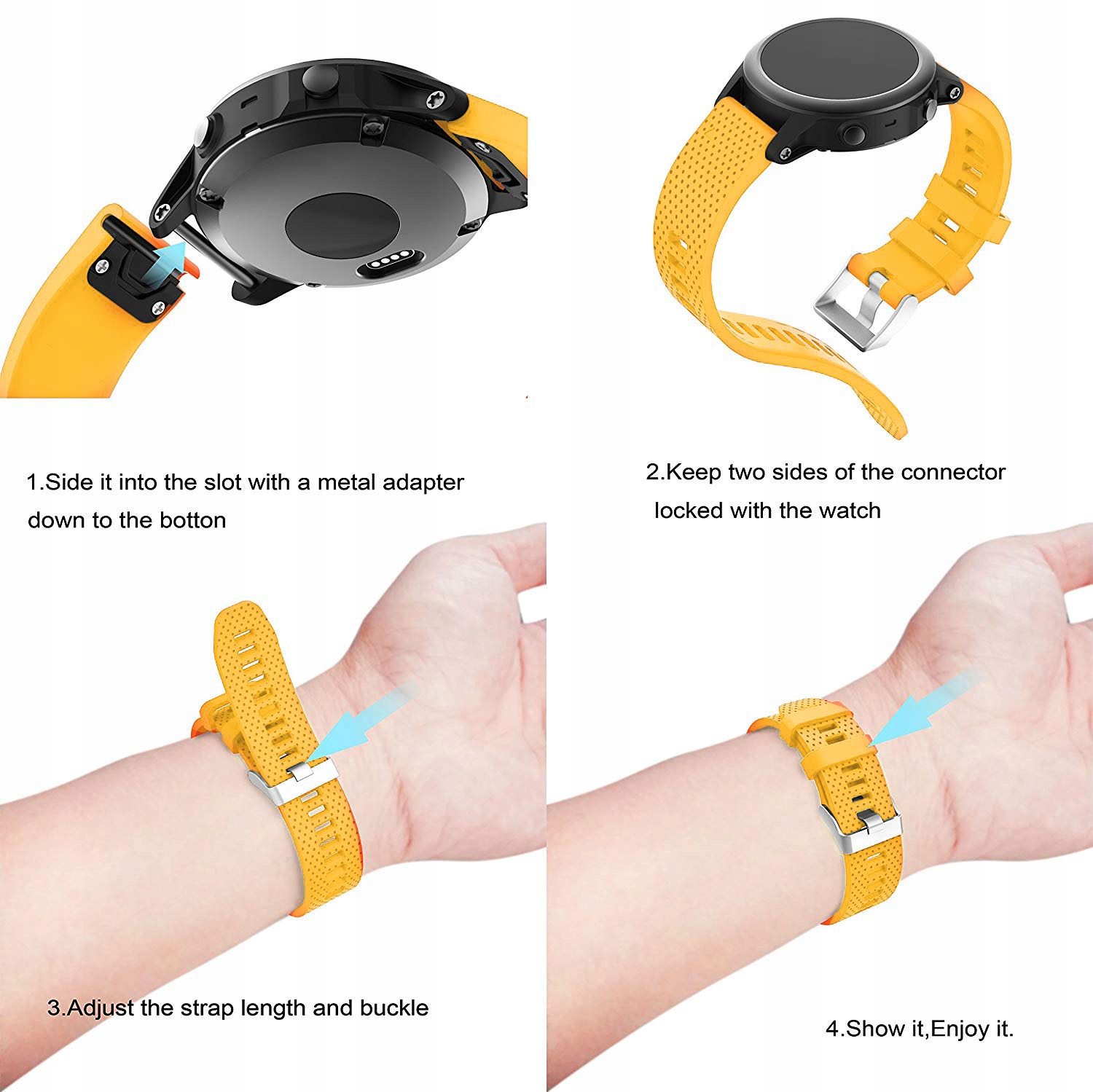 ŻÓŁTY Silikonowy Pasek Garmin FENIX 5S QuickFit Model Fenix 5S